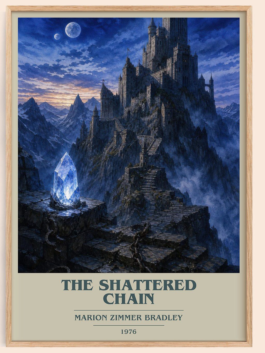 The Shattered Chain book cover book poster by Marion Zimmer Bradley – framed literary art print
