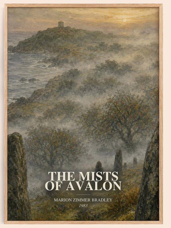 The Mists of Avalon watercolour book poster by Marion Zimmer Bradley – framed literary art print