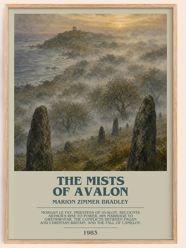 The Mists of Avalon bookish book poster by Marion Zimmer Bradley – framed literary art print