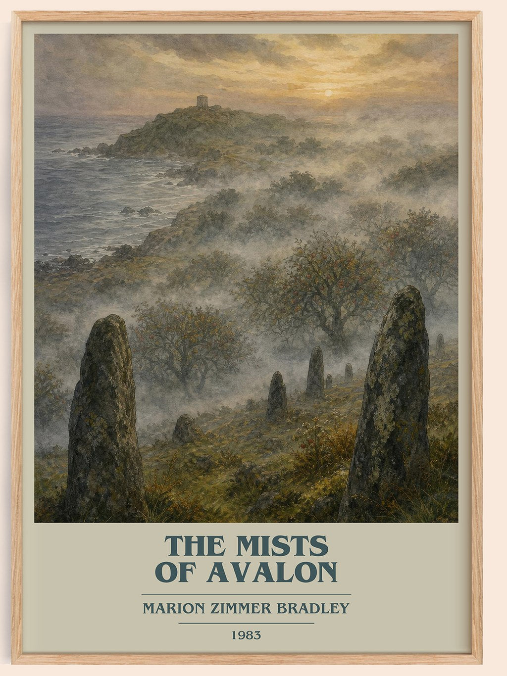 The Mists of Avalon book cover book poster by Marion Zimmer Bradley – framed literary art print