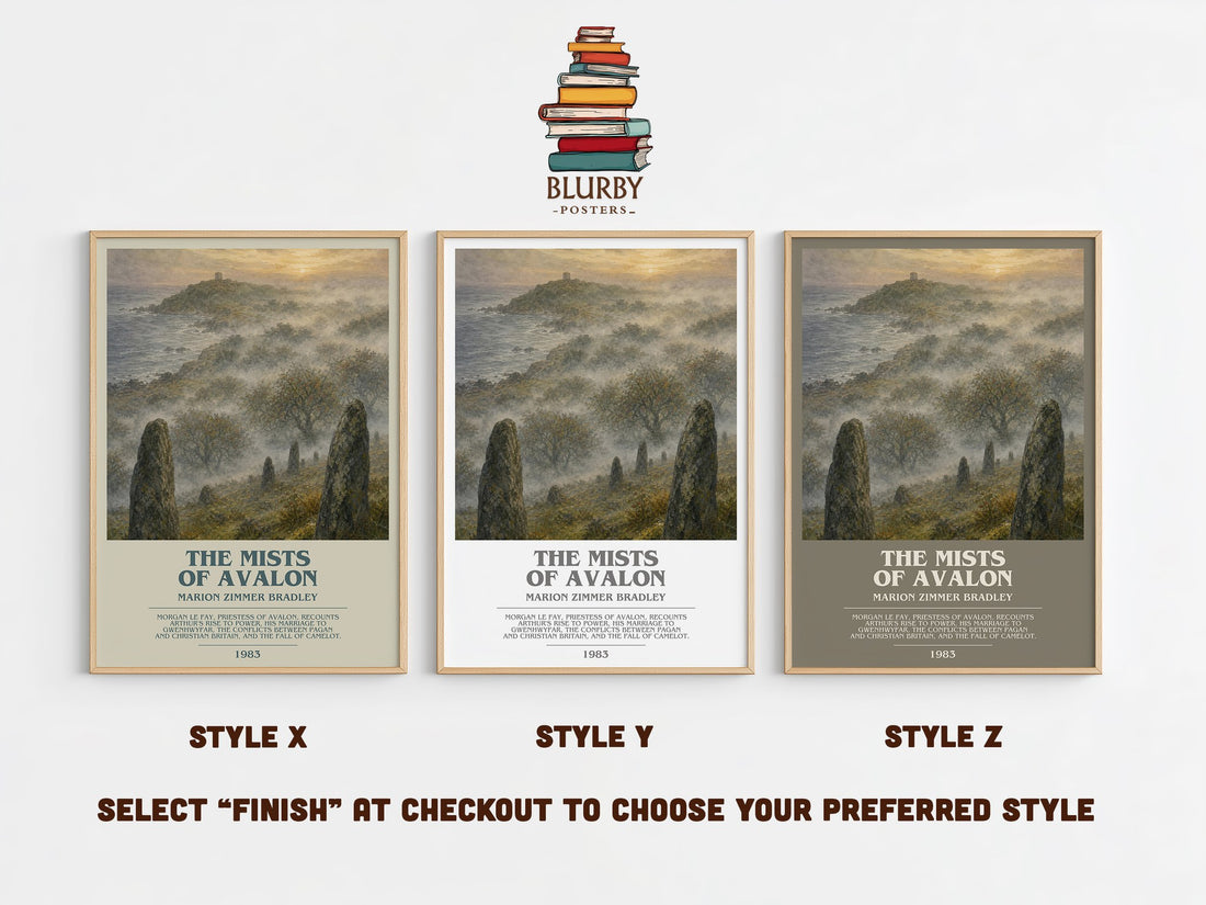 The Mists of Avalon bookish print in frame leaning in hallway – fantasy wall art (mockup)