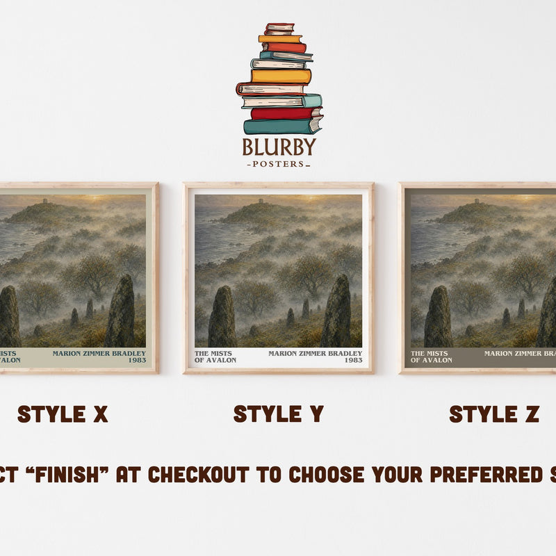 The Mists of Avalon literary print in frame leaning in hallway – fantasy wall art