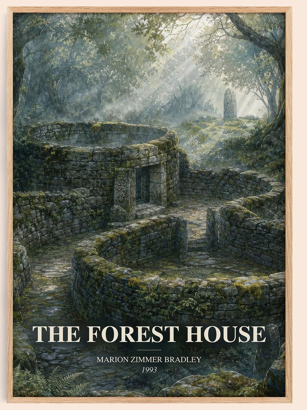 The Forest House watercolour book poster by Marion Zimmer Bradley – framed literary art print