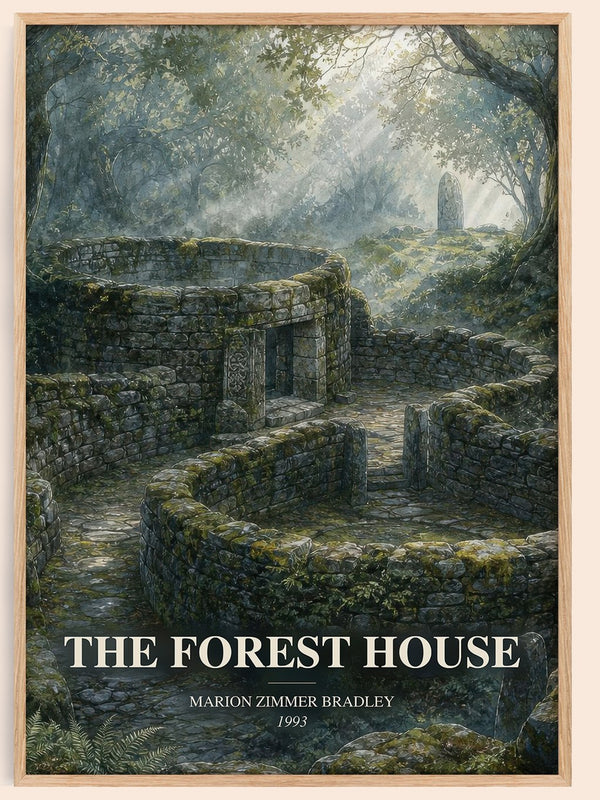 The Forest House watercolour book poster by Marion Zimmer Bradley – framed literary art print