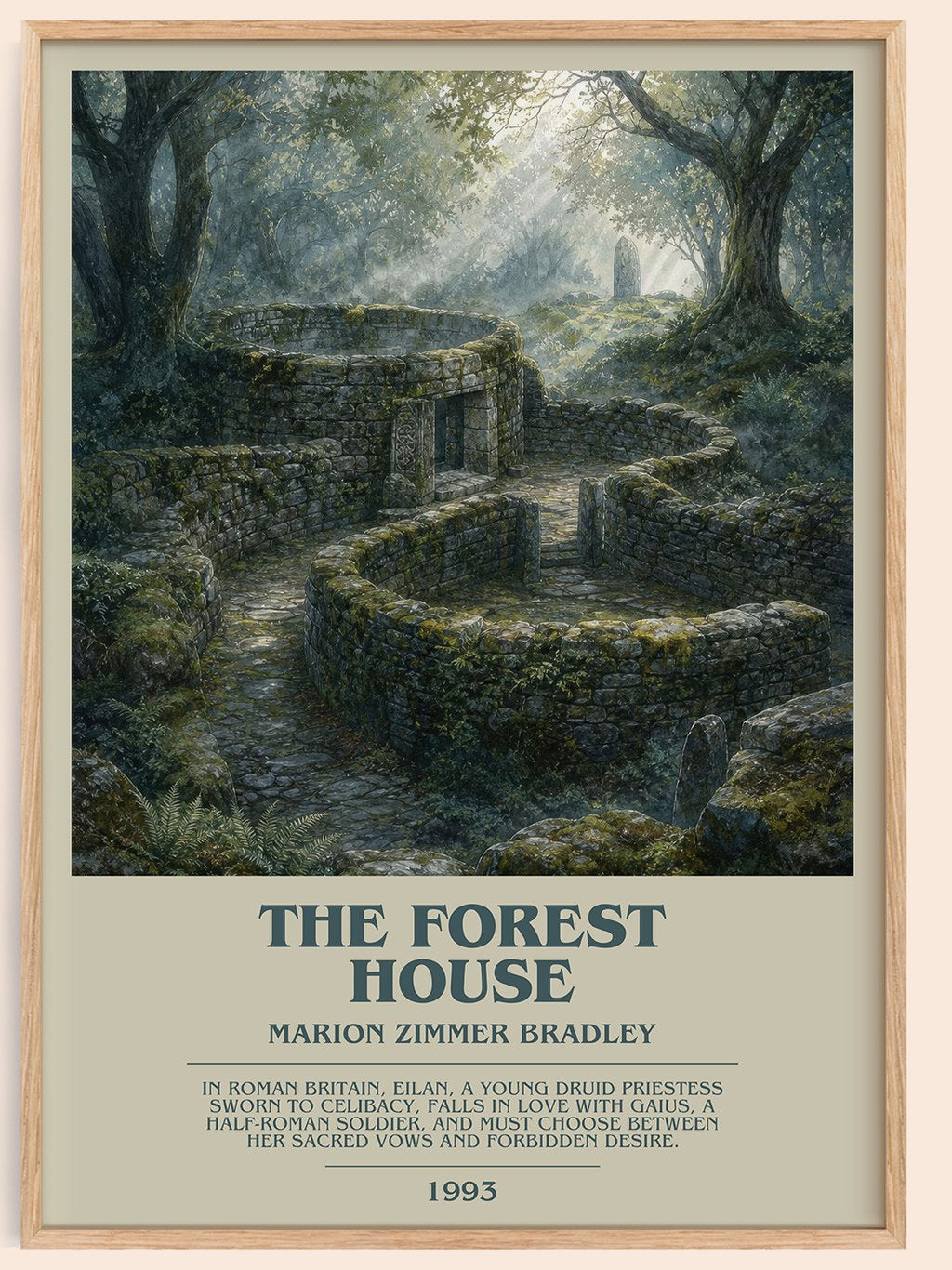 The Forest House bookish book poster by Marion Zimmer Bradley – framed literary art print