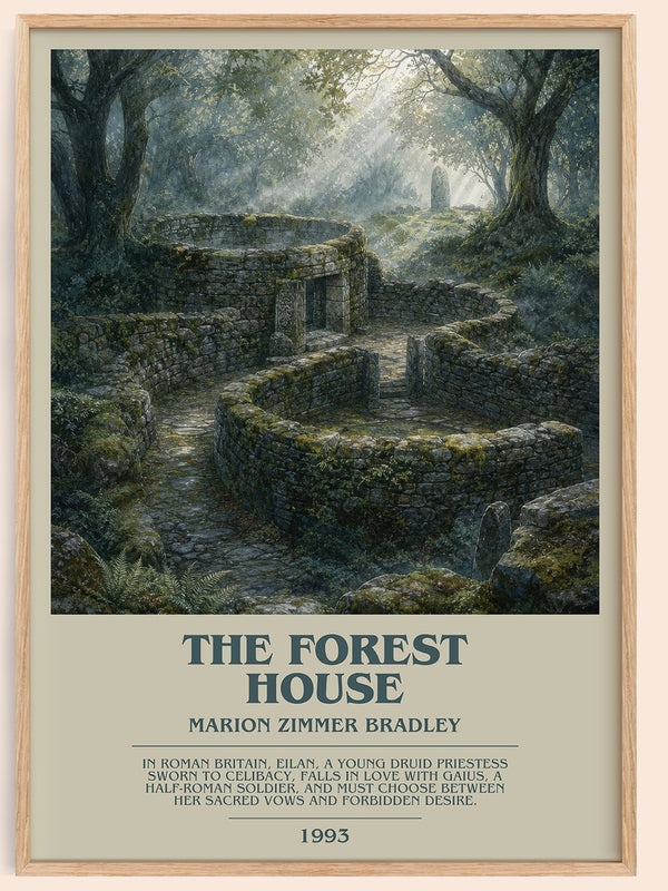 The Forest House bookish book poster by Marion Zimmer Bradley – framed literary art print