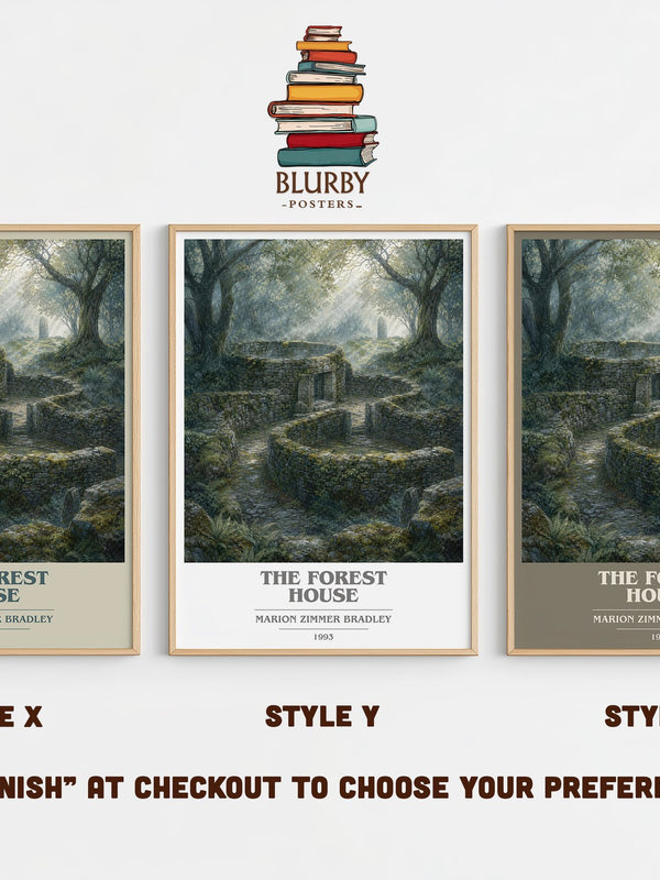 The Forest House book cover print in frame leaning in hallway – fantasy wall art