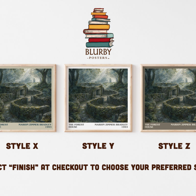 The Forest House literary print in frame leaning in hallway – fantasy wall art