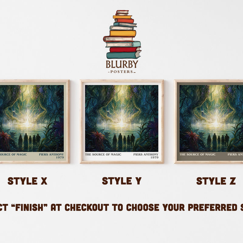 The Source of Magic literary print in frame leaning in hallway – fantasy wall art