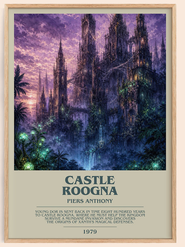 Castle Roogna bookish book poster by Piers Anthony – framed literary art print