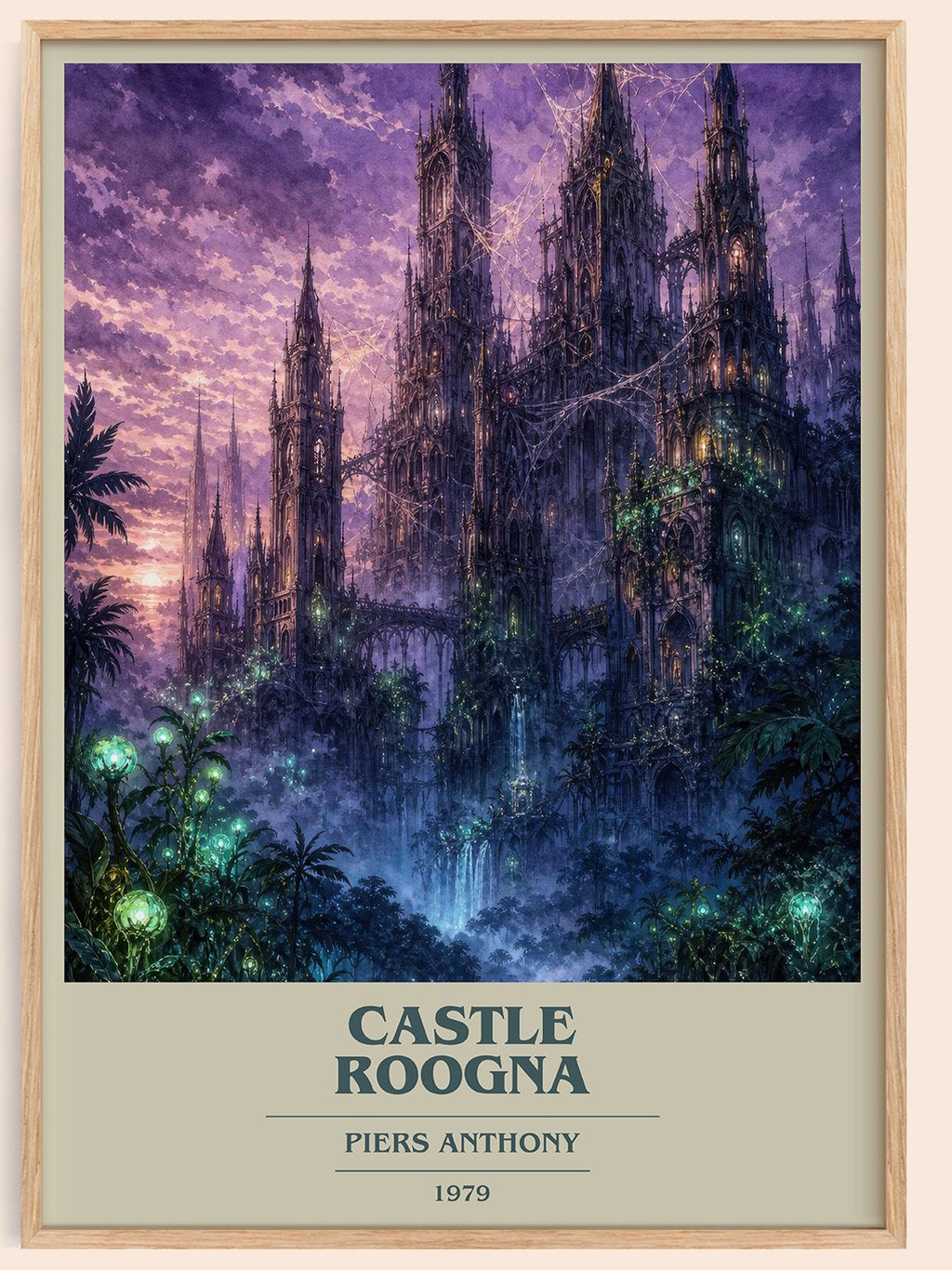 Castle Roogna book cover book poster by Piers Anthony – framed literary art print