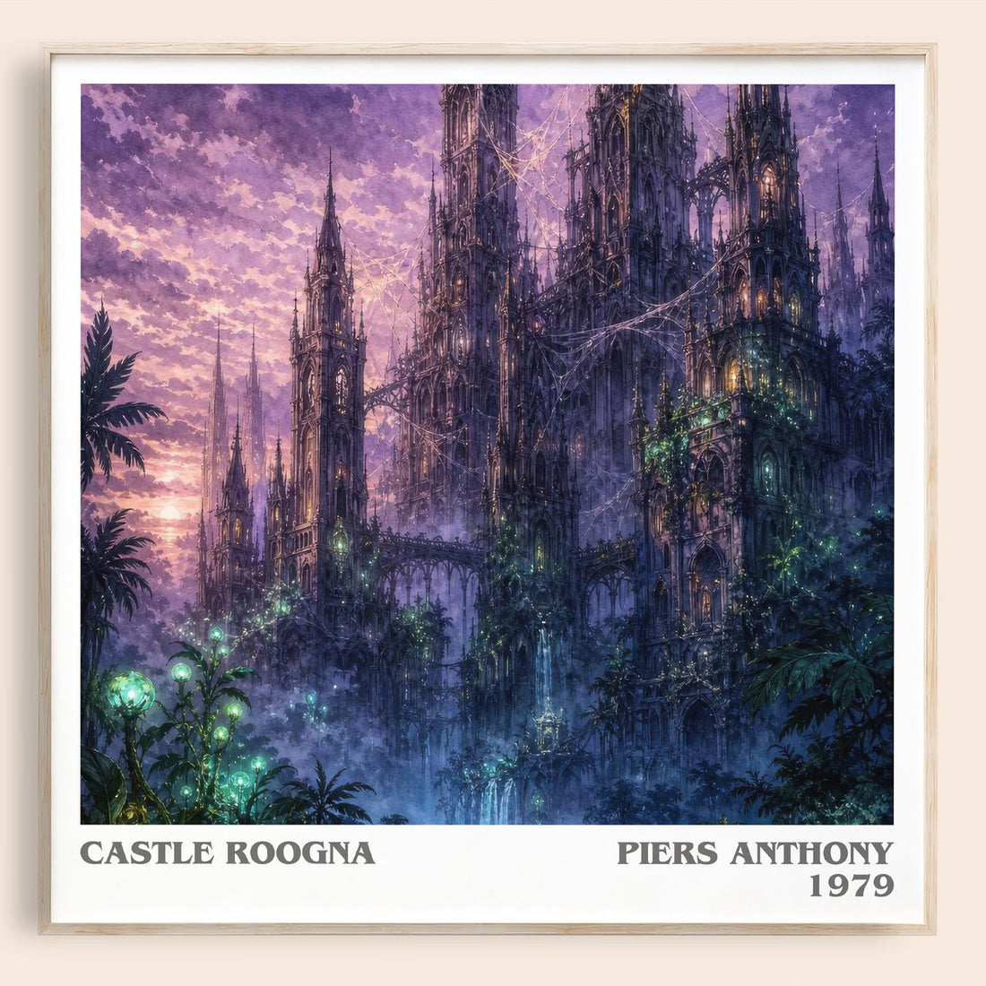 Castle Roogna literary book poster by Piers Anthony – framed literary art print