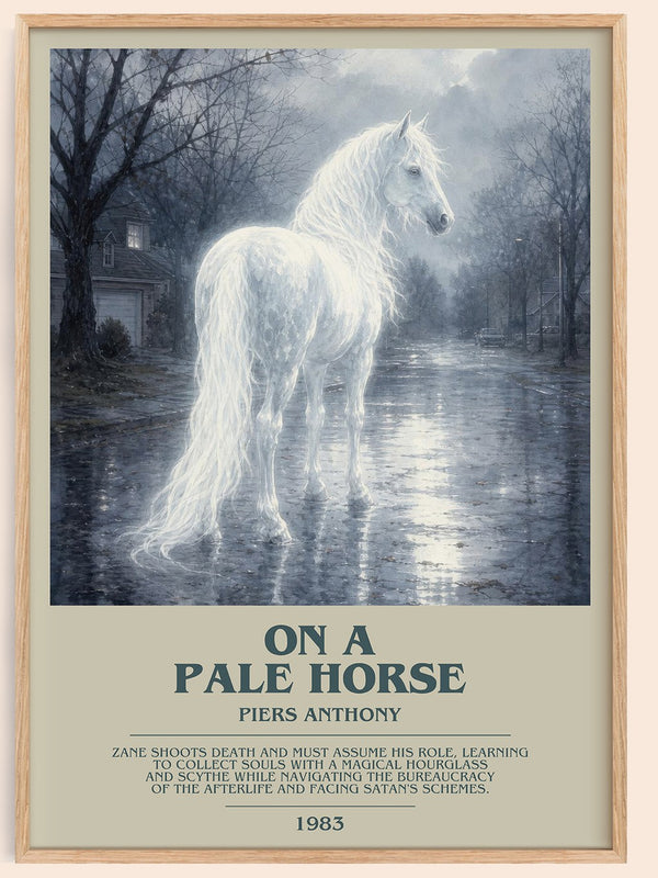 On a Pale Horse bookish book poster by Piers Anthony – framed literary art print