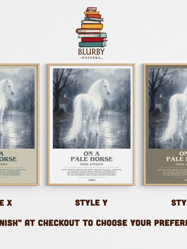 On a Pale Horse bookish print in frame leaning in hallway – fantasy wall art