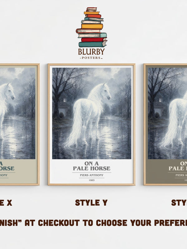 On a Pale Horse book cover print in frame leaning in hallway – fantasy wall art
