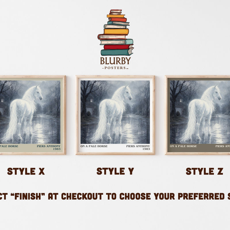 On a Pale Horse literary print in frame leaning in hallway – fantasy wall art