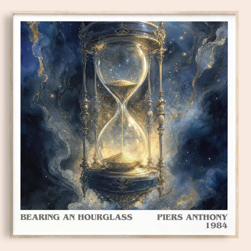Bearing an Hourglass literary book poster by Piers Anthony – framed literary art print