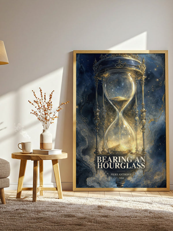 Bearing an Hourglass watercolour print in frame leaning in hallway – fantasy wall art