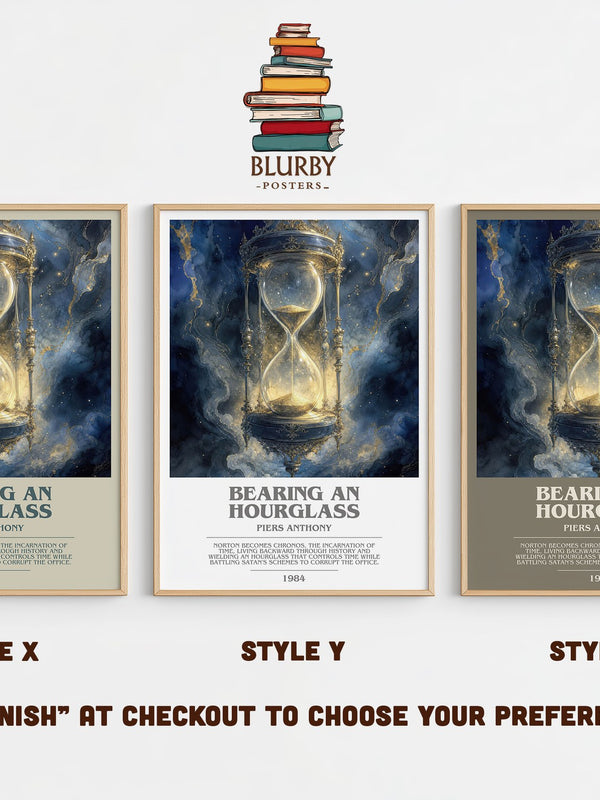 Bearing an Hourglass bookish print in frame leaning in hallway – fantasy wall art