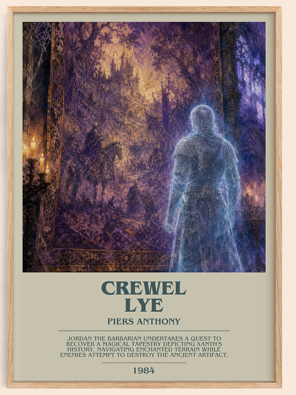 Crewel Lye bookish book poster by Piers Anthony – framed literary art print
