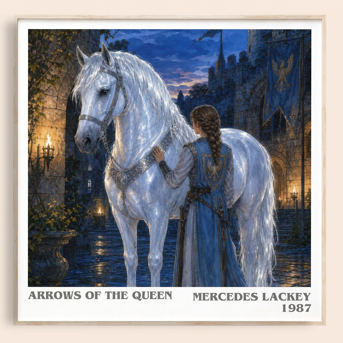 Arrows of the Queen literary book poster by Mercedes Lackey – framed literary art print