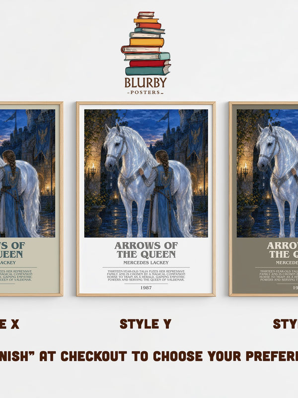 Arrows of the Queen bookish print in frame leaning in hallway – fantasy wall art