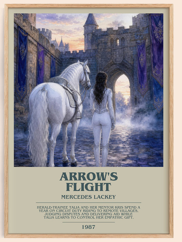 Arrow's Flight bookish book poster by Mercedes Lackey – framed literary art print
