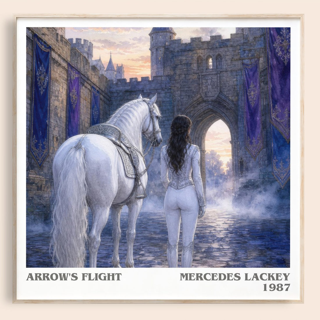 Arrow's Flight literary book poster by Mercedes Lackey – framed literary art print