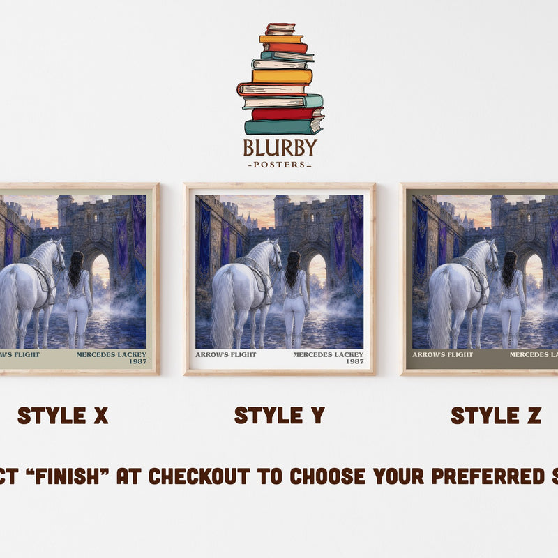 Arrow's Flight literary print in frame leaning in hallway – fantasy wall art