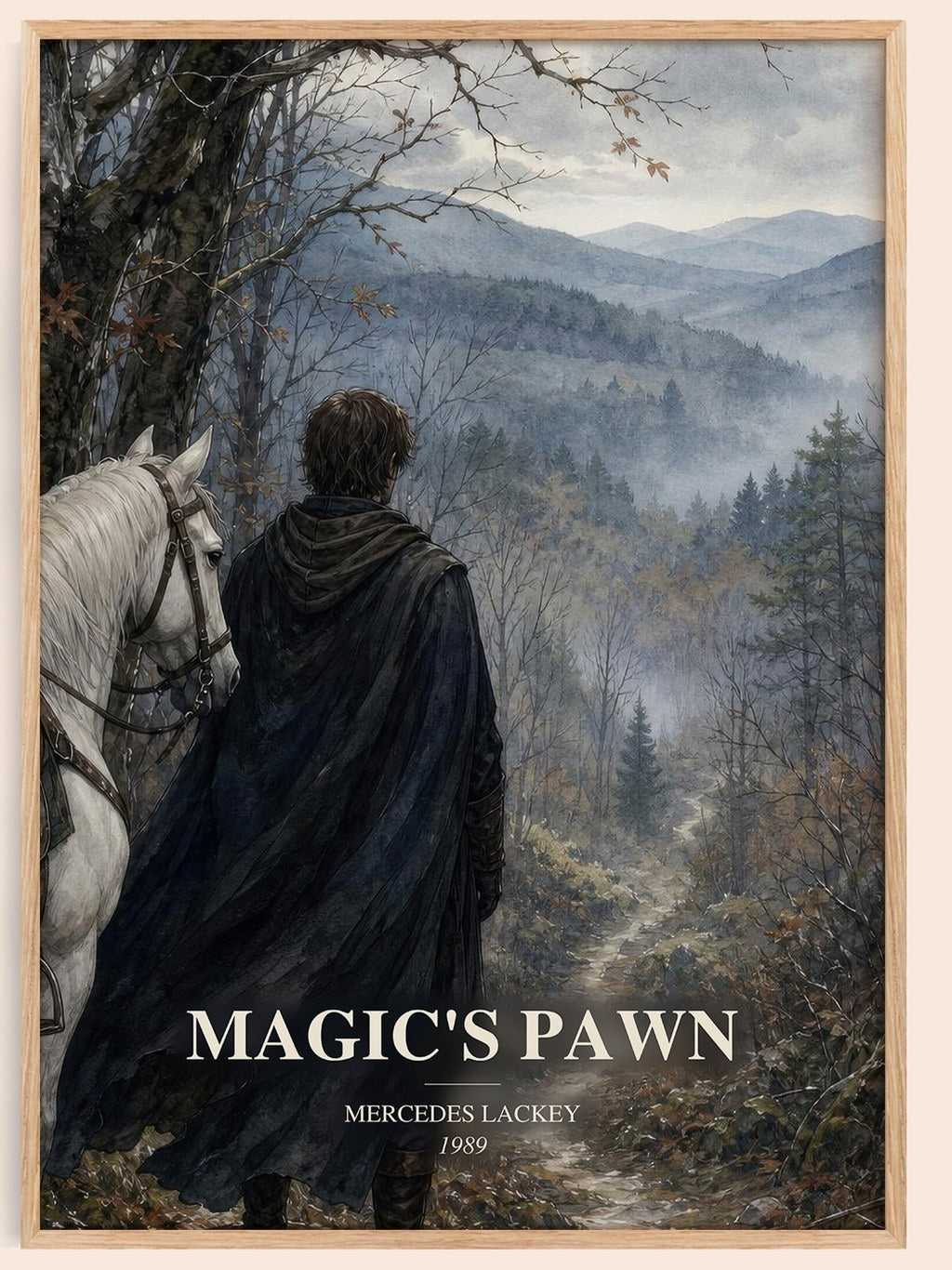 Magic's Pawn watercolour book poster by Mercedes Lackey – framed literary art print