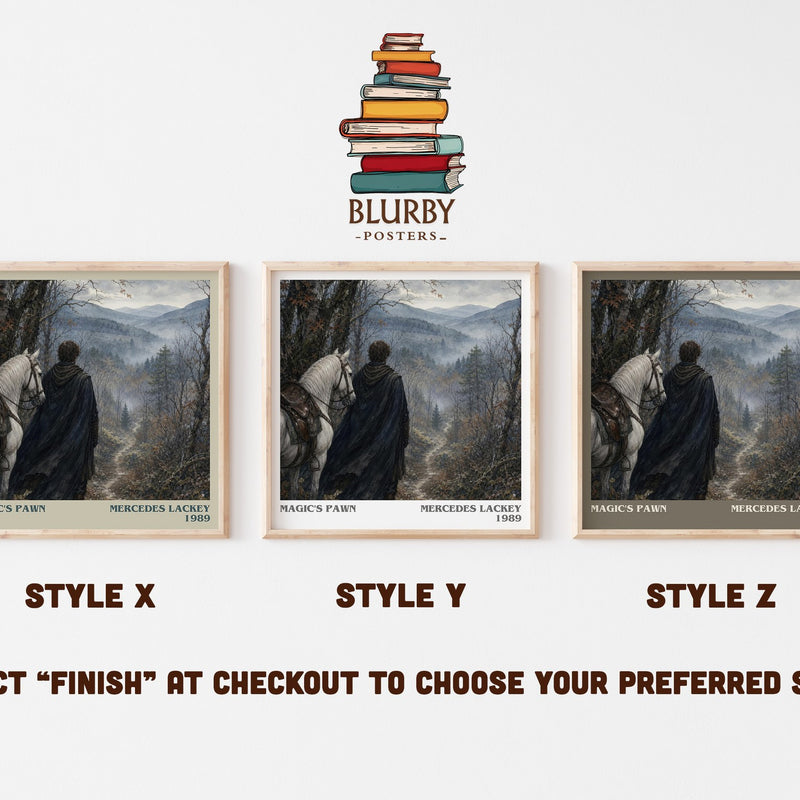 Magic's Pawn literary print in frame leaning in hallway – fantasy wall art