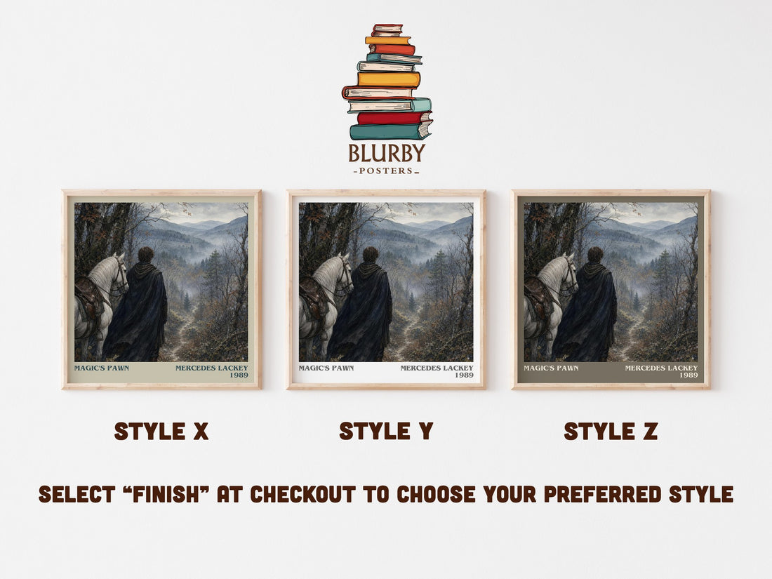 Magic's Pawn literary print in frame leaning in hallway – fantasy wall art (mockup)