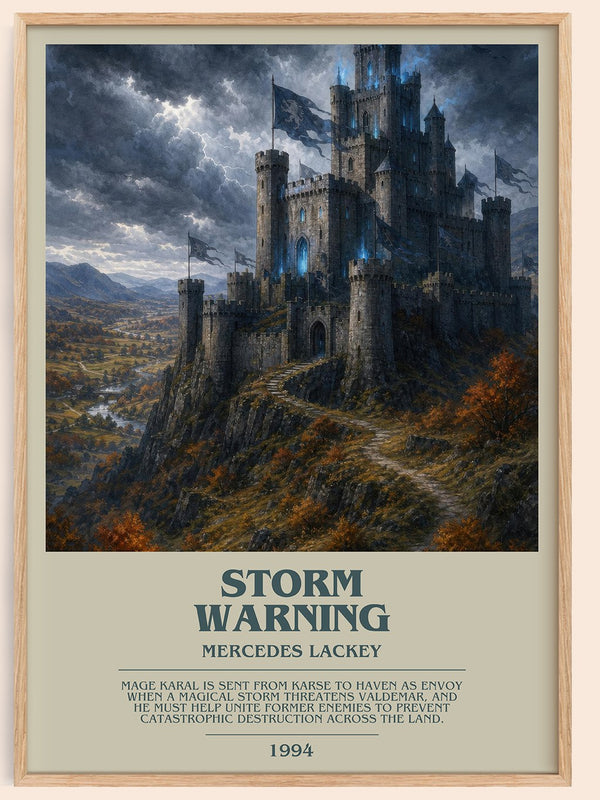 Storm Warning bookish book poster by Mercedes Lackey – framed literary art print