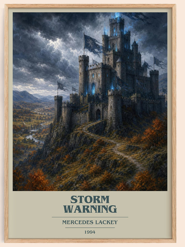Storm Warning book cover book poster by Mercedes Lackey – framed literary art print