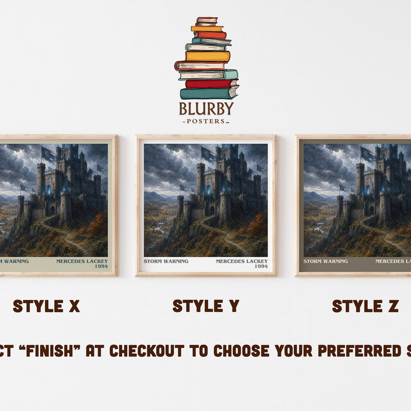 Storm Warning literary print in frame leaning in hallway – fantasy wall art