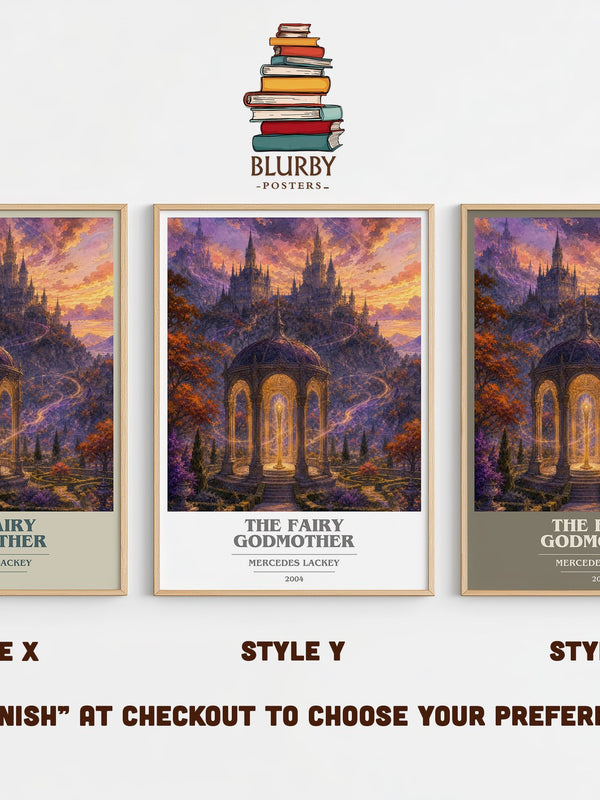 The Fairy Godmother book cover print in frame leaning in hallway – fantasy wall art