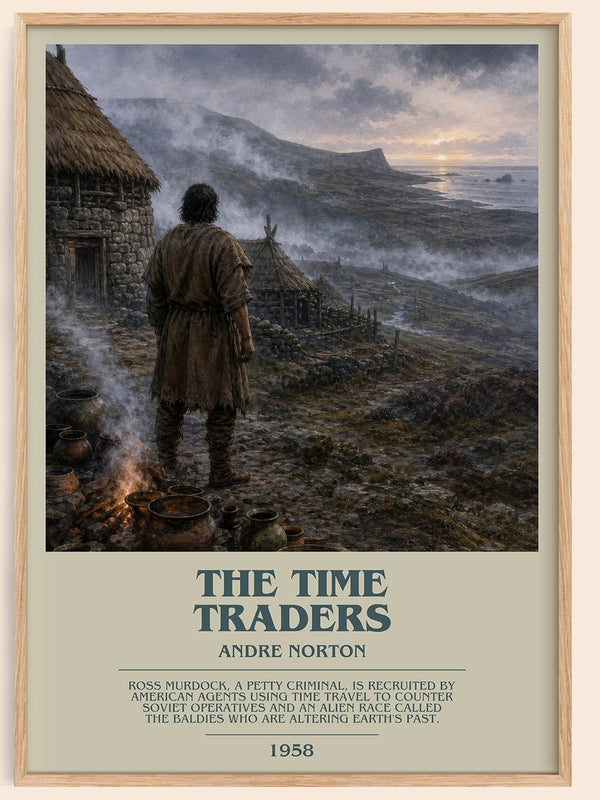 The Time Traders bookish book poster by Andre Norton – framed literary art print