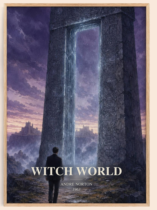 Witch World watercolour book poster by Andre Norton – framed literary art print