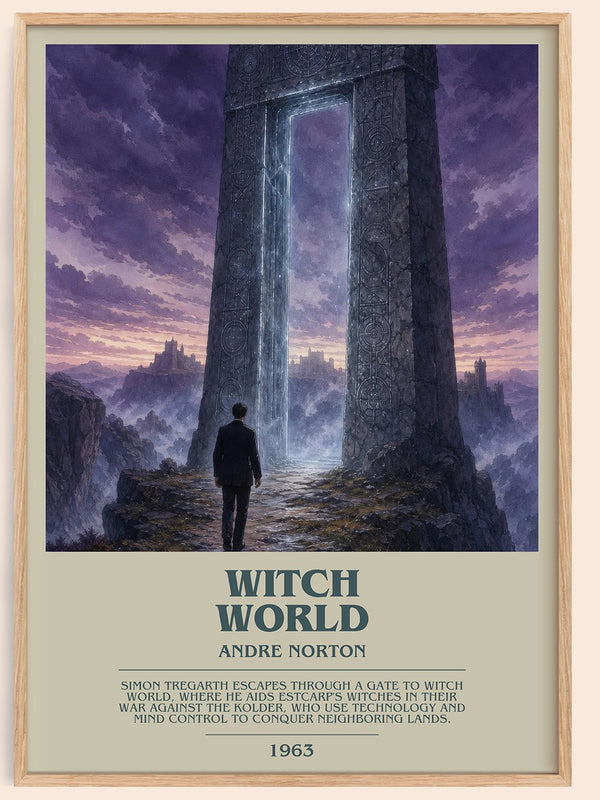 Witch World bookish book poster by Andre Norton – framed literary art print
