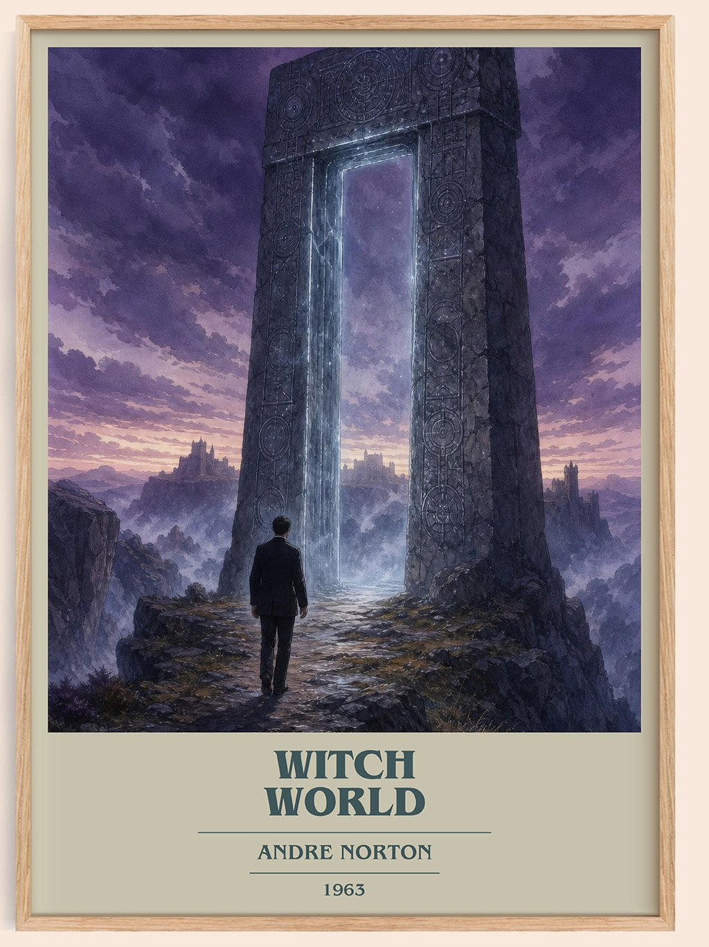 Witch World book cover book poster by Andre Norton – framed literary art print