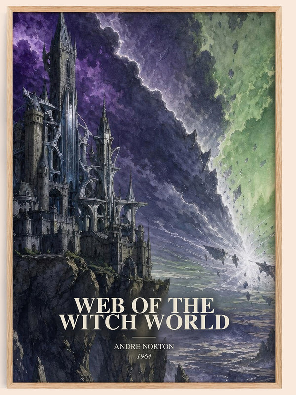 Web of the Witch World watercolour book poster by Andre Norton – framed literary art print