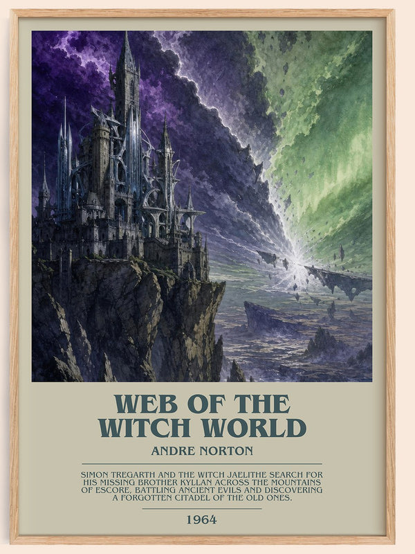 Web of the Witch World bookish book poster by Andre Norton – framed literary art print