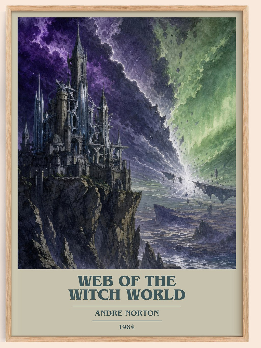Web of the Witch World book cover book poster by Andre Norton – framed literary art print