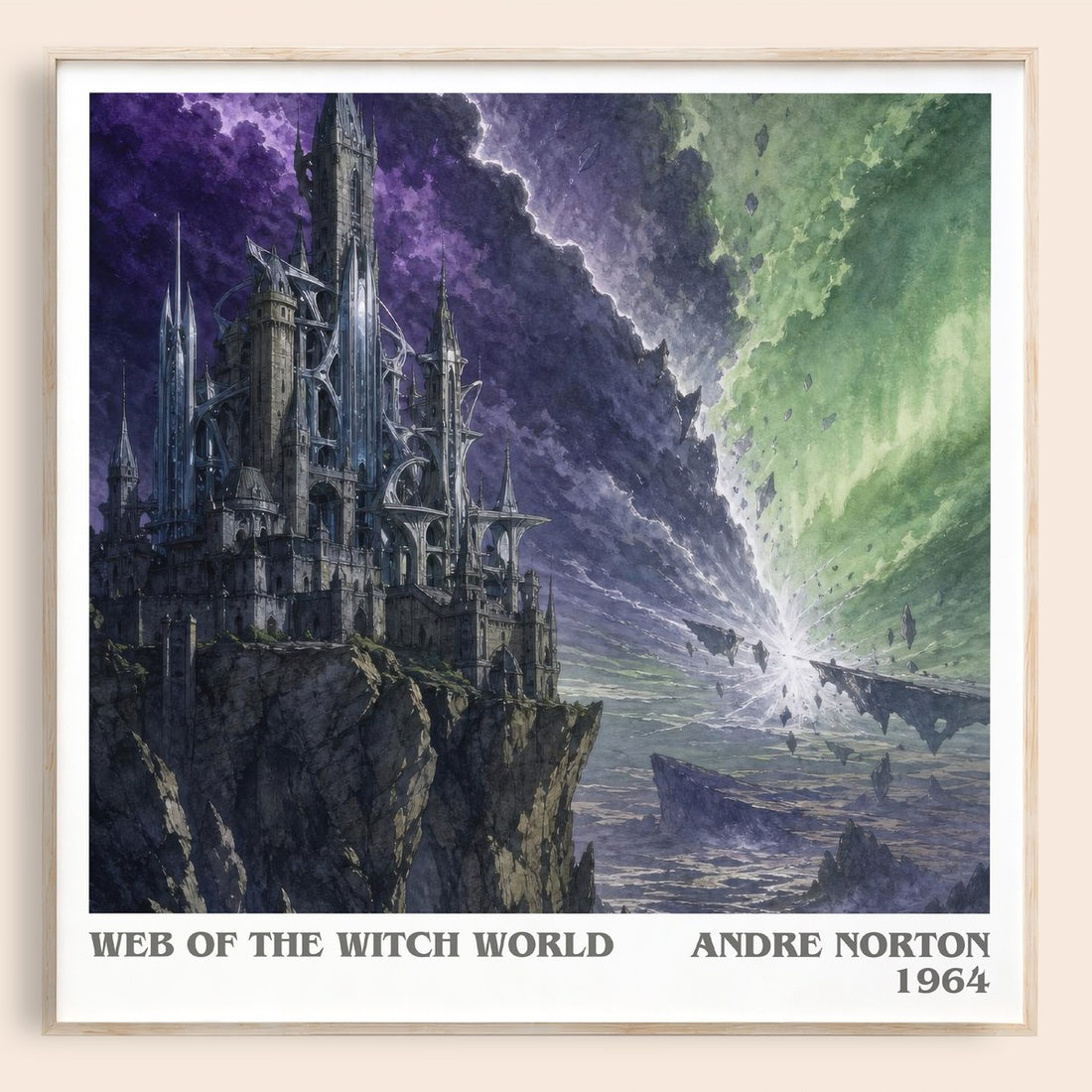 Web of the Witch World literary book poster by Andre Norton – framed literary art print
