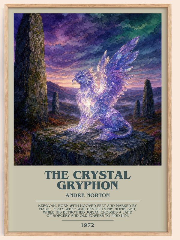 The Crystal Gryphon bookish book poster by Andre Norton – framed literary art print