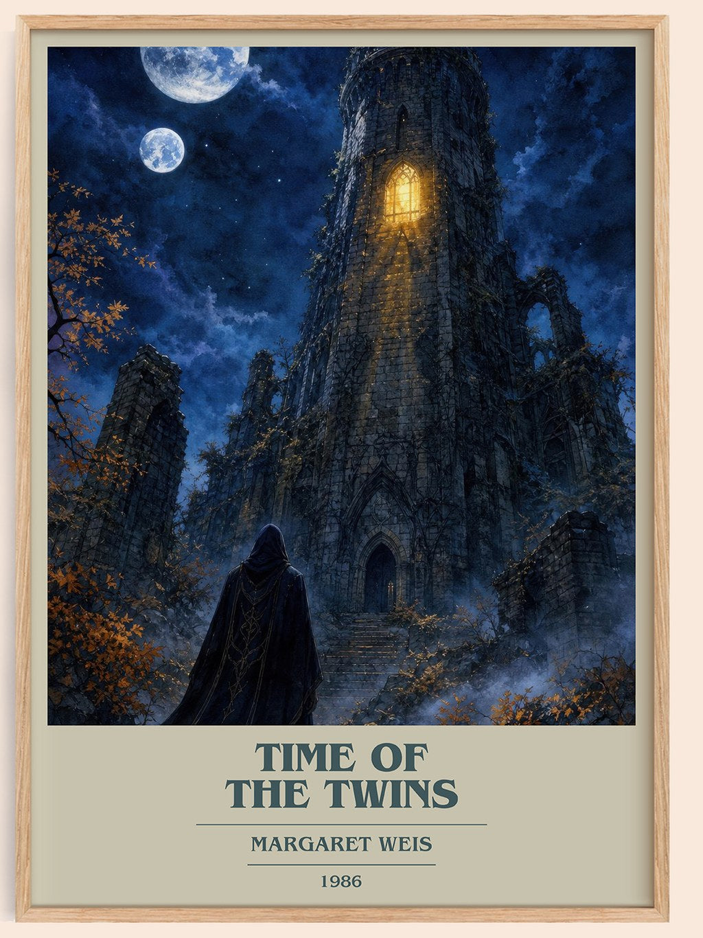Time of the Twins book cover book poster by Margaret Weis – framed literary art print