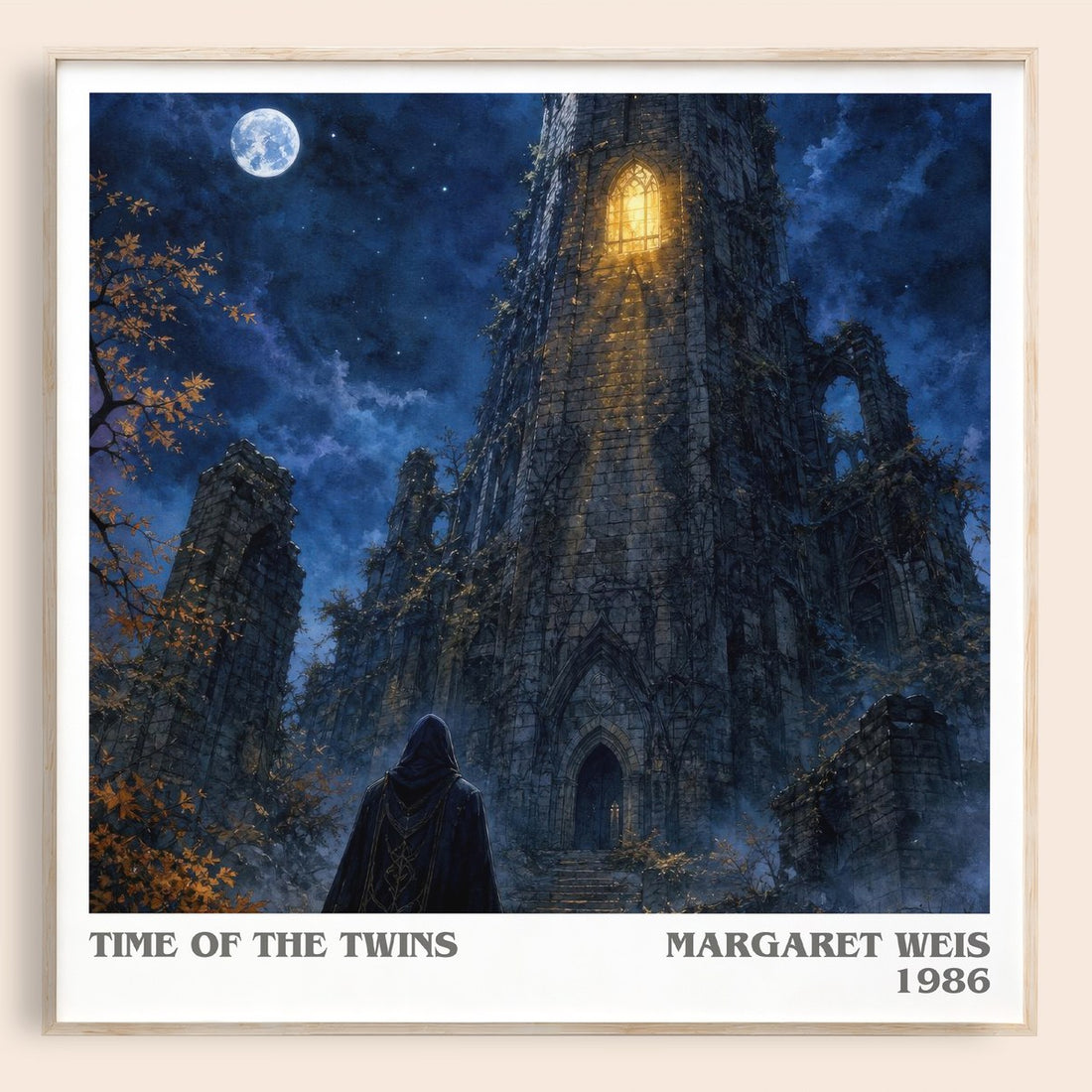 Time of the Twins literary book poster by Margaret Weis – framed literary art print