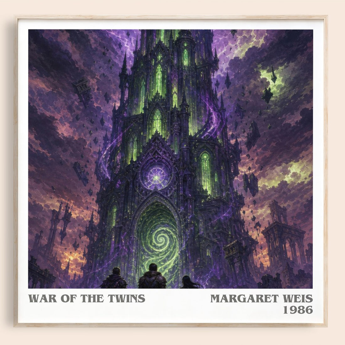 War of the Twins literary book poster by Margaret Weis – framed literary art print