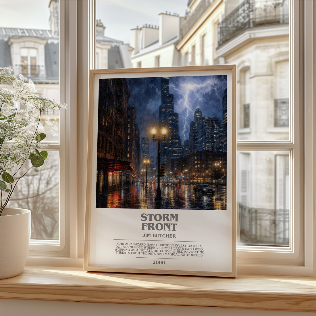 Storm Front bookish poster colour and style options – Jim Butcher book art (mockup)