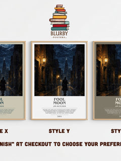 Fool Moon bookish print in frame leaning in hallway – fantasy wall art